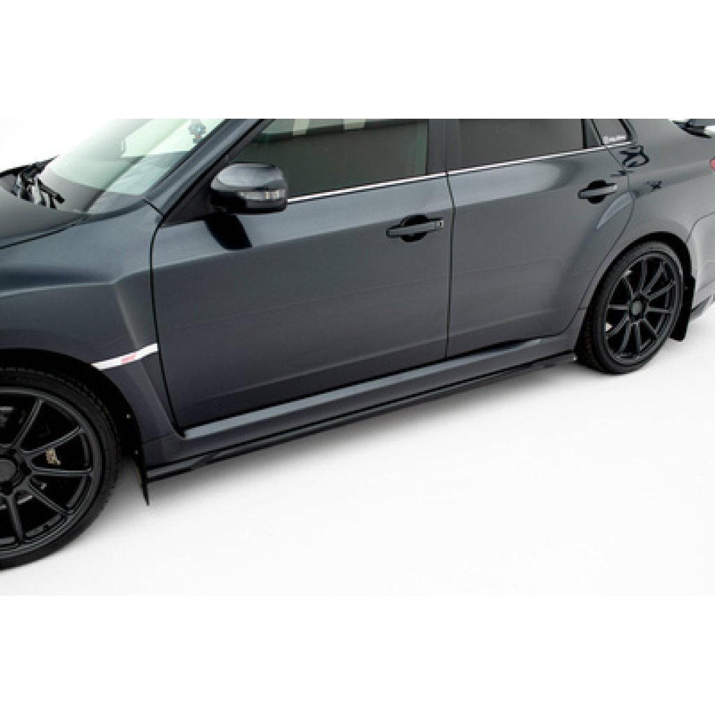 Maxton Design difuzory pod boční prahy ver.2 pro Subaru Impreza WRX STi Mk3 Facelift, černý lesklý plast ABS