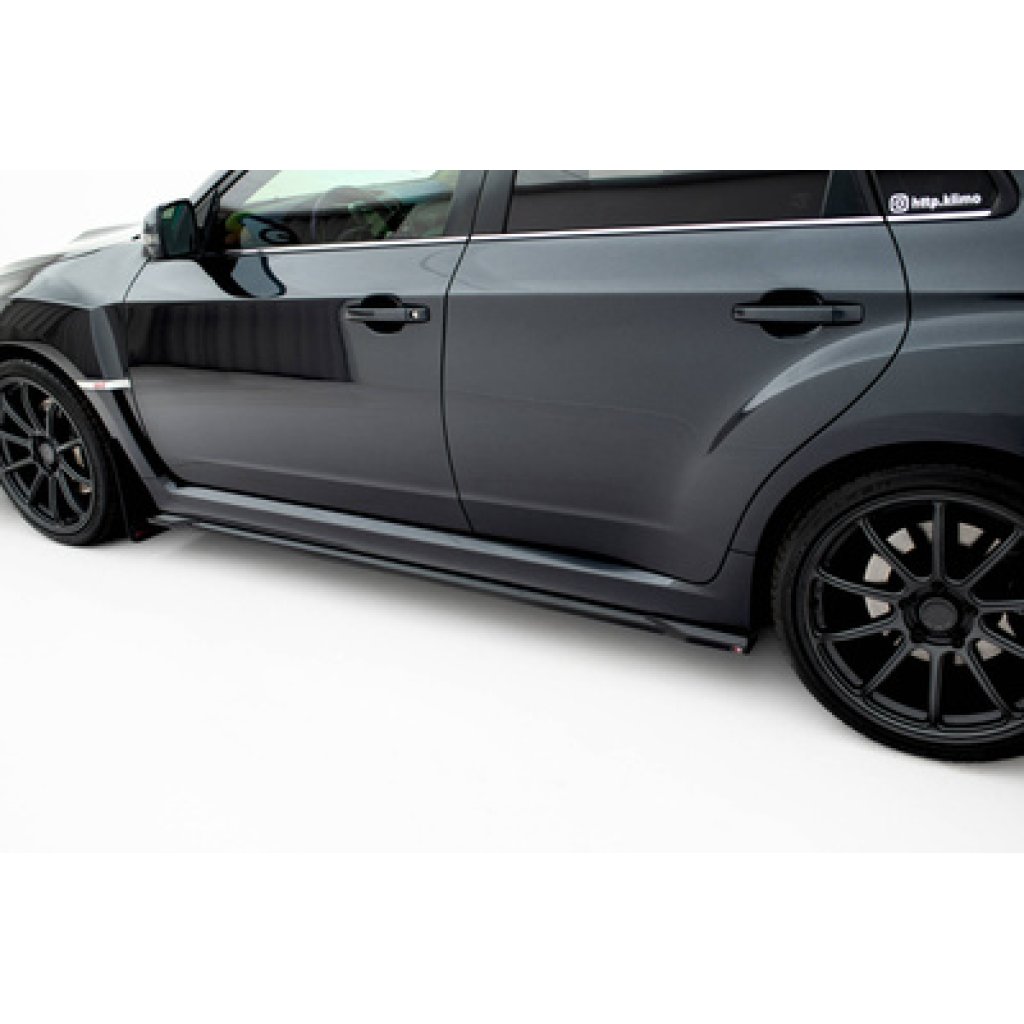 Maxton Design difuzory pod boční prahy ver.2 pro Subaru Impreza WRX STi Mk3 Facelift, černý lesklý plast ABS