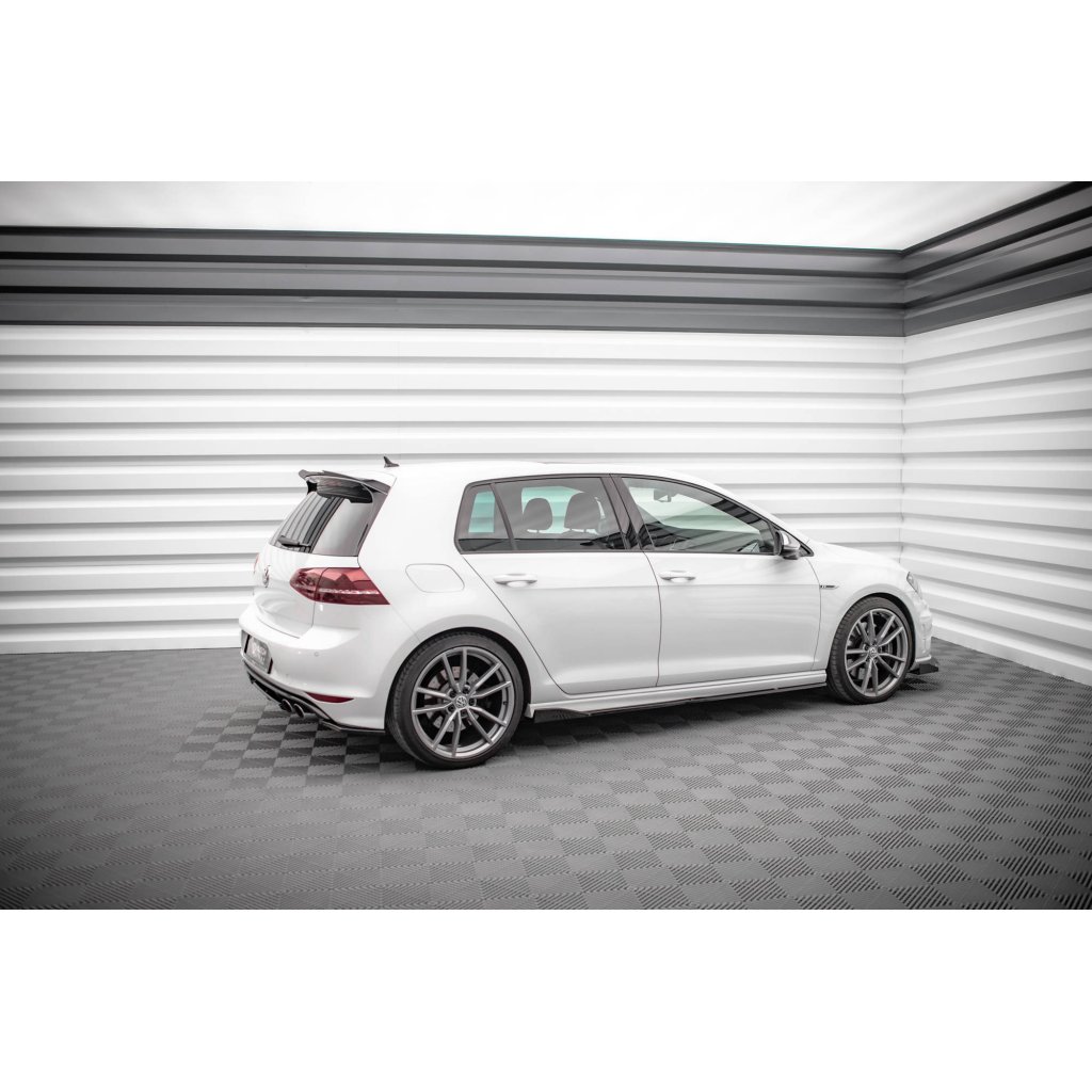 Maxton Design difuzory pod boční prahy ver.2 pro Volkswagen Golf R Mk7, černý lesklý plast ABS