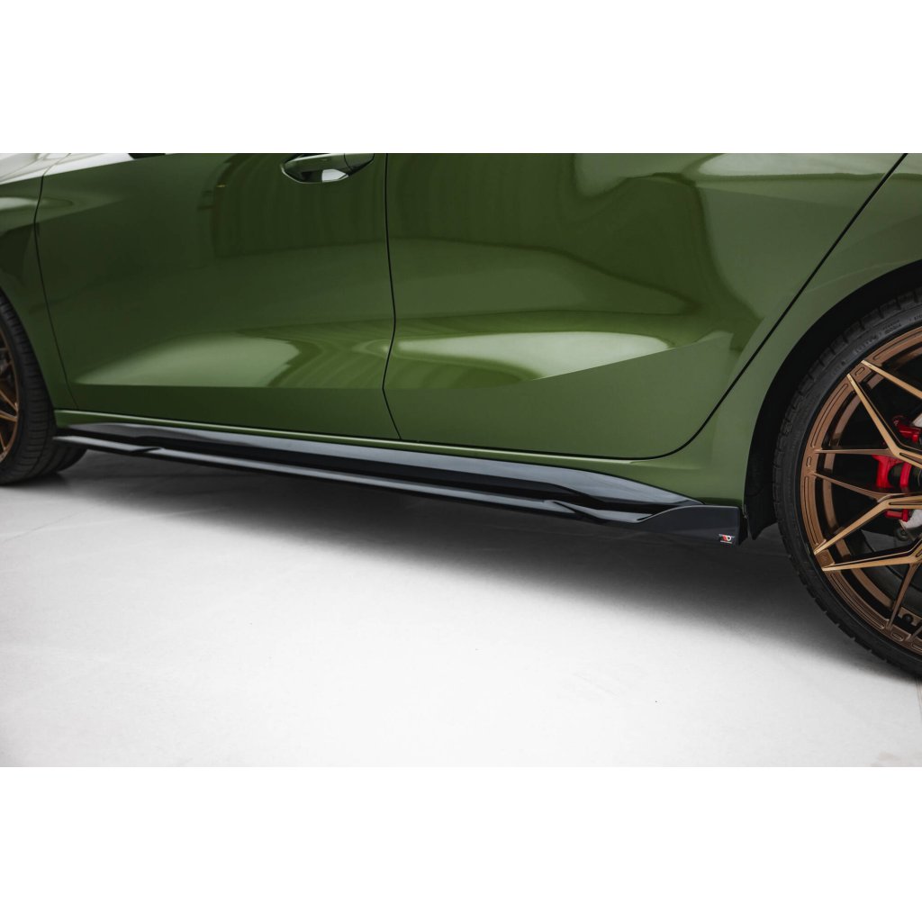 Maxton Design difuzory pod boční prahy ver.3 pro Audi A3 8Y Facelift, černý lesklý plast ABS, S-Line / S-Line Sedan