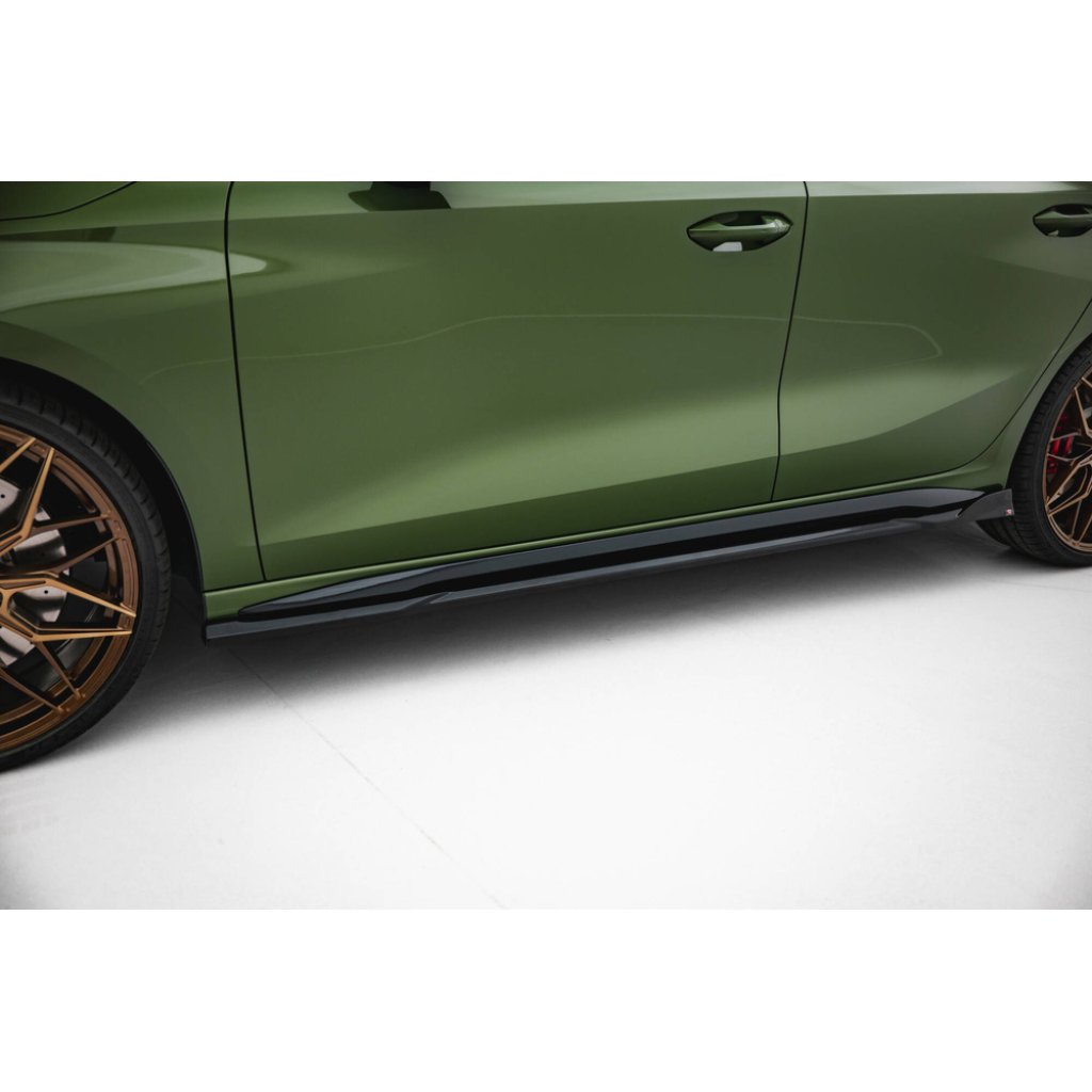Maxton Design difuzory pod boční prahy ver.3 pro Audi A3 8Y Facelift, černý lesklý plast ABS, S-Line / S-Line Sedan