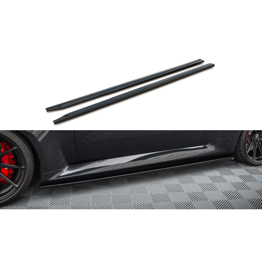 Maxton Design difuzory pod boční prahy ver.3 pro BMW M2 G87, černý lesklý plast ABS
