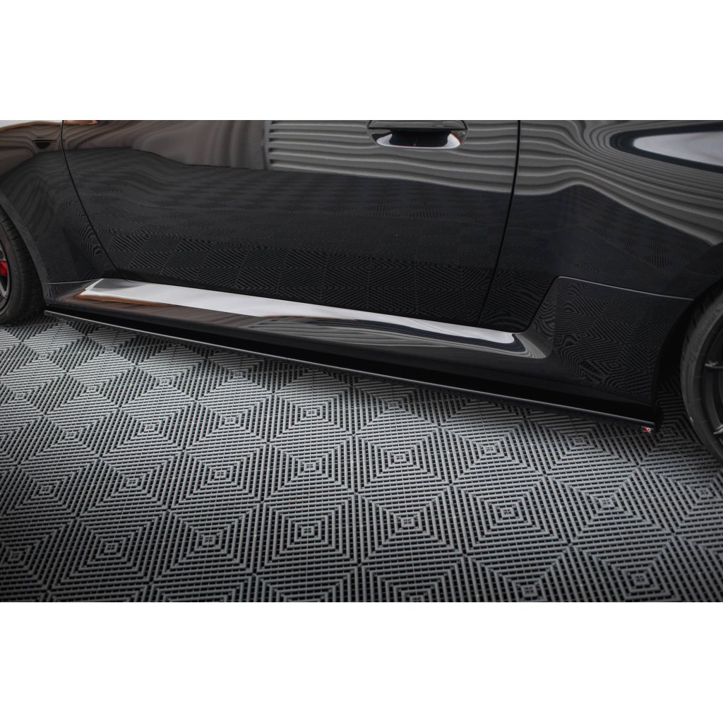 Maxton Design difuzory pod boční prahy ver.3 pro BMW M2 G87, černý lesklý plast ABS
