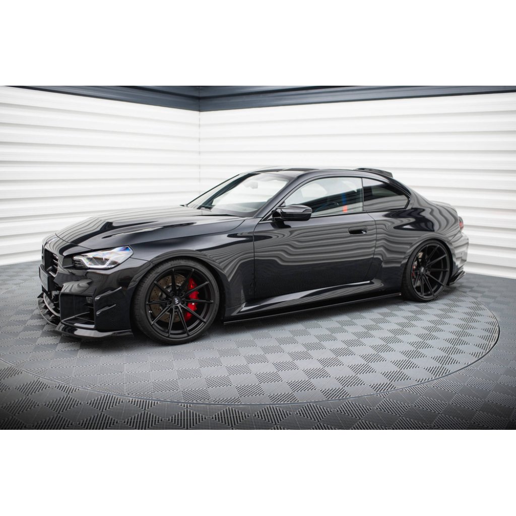 Maxton Design difuzory pod boční prahy ver.3 pro BMW M2 G87, černý lesklý plast ABS