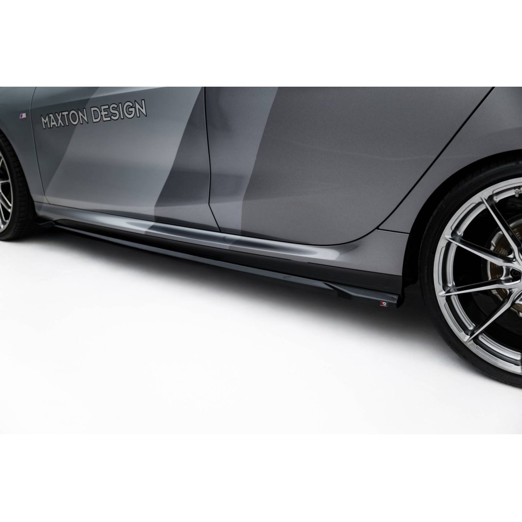 Maxton Design difuzory pod boční prahy ver.3 pro BMW řada 1 F70, černý lesklý plast ABS, M-Pack / M135i