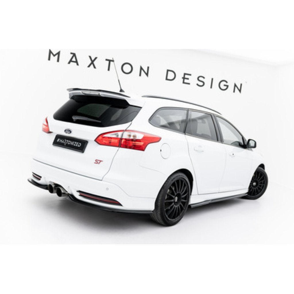Maxton Design difuzory pod boční prahy ver.3 pro Ford Focus ST Mk3, Mk3 Facelift, černý lesklý plast ABS