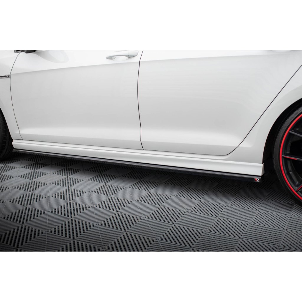 Maxton Design difuzory pod boční prahy ver.3 pro Volkswagen Golf R Mk7, černý lesklý plast ABS