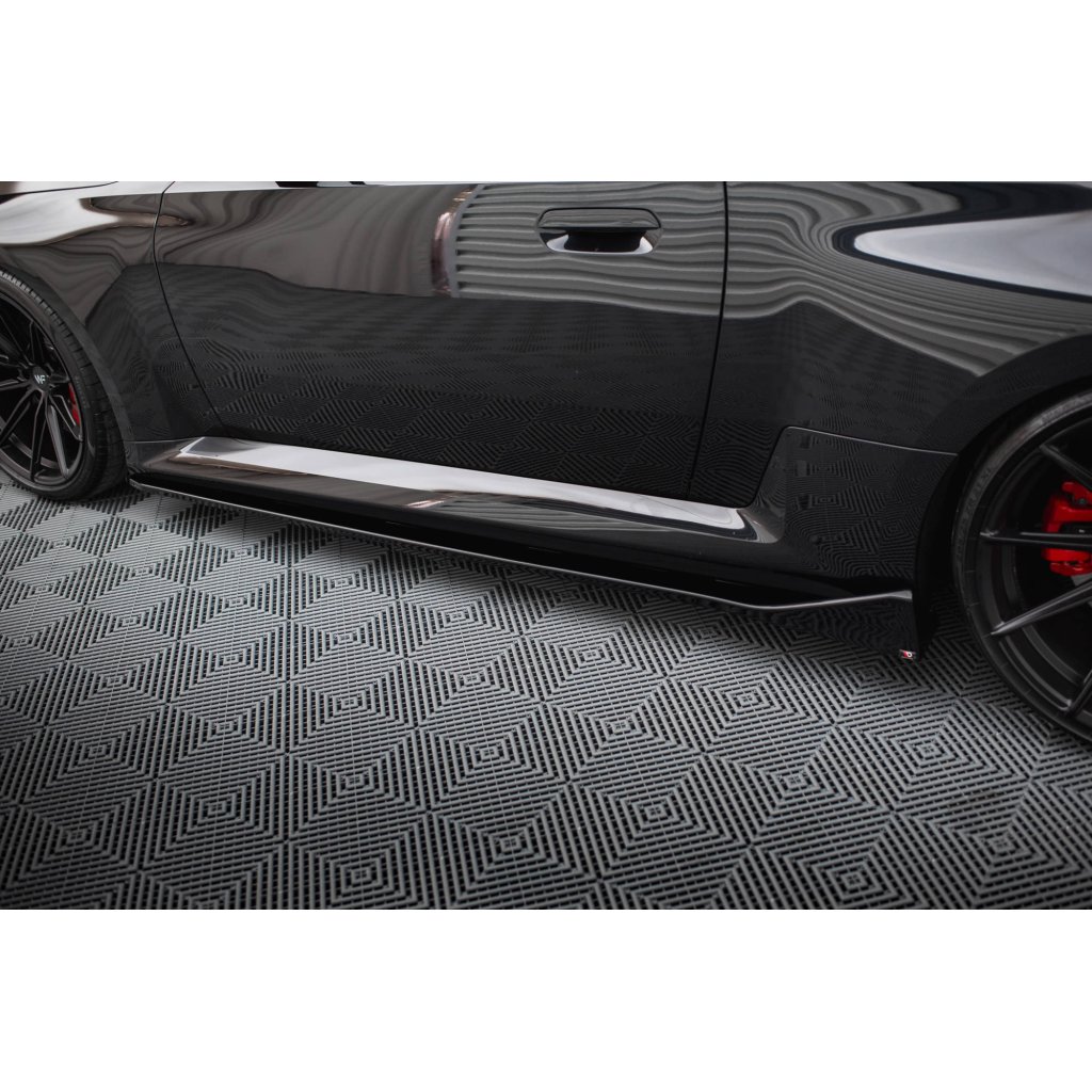 Maxton Design difuzory pod boční prahy ver.4 pro BMW M2 G87, černý lesklý plast ABS
