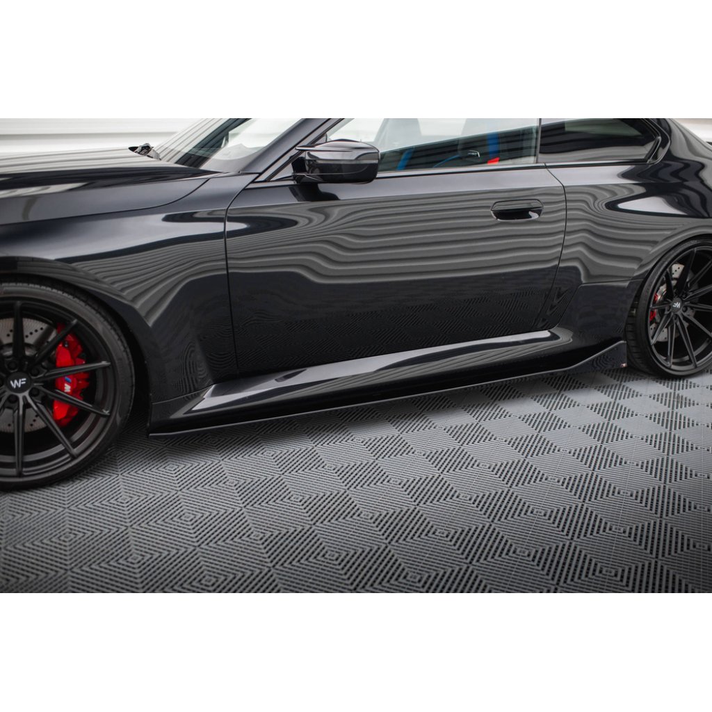Maxton Design difuzory pod boční prahy ver.4 pro BMW M2 G87, černý lesklý plast ABS