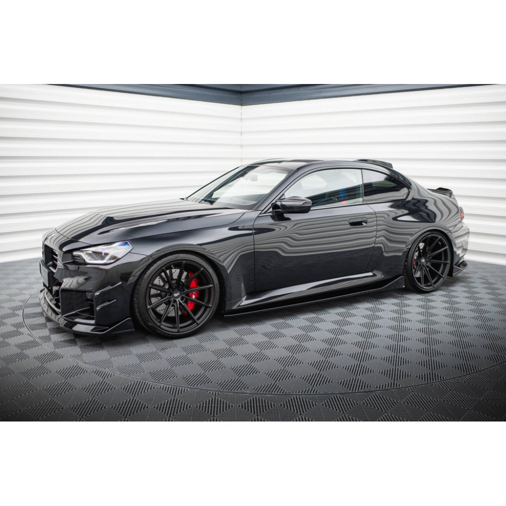 Maxton Design difuzory pod boční prahy ver.4 pro BMW M2 G87, černý lesklý plast ABS