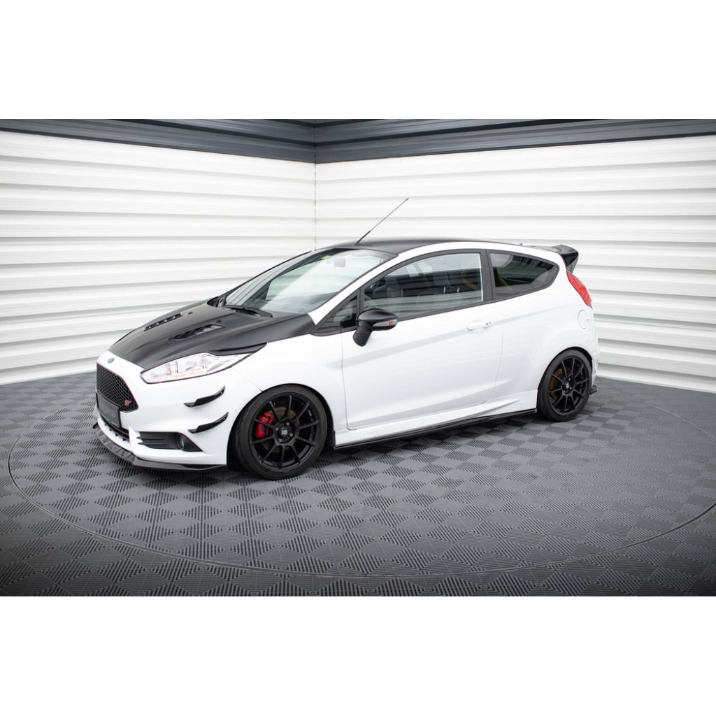 Maxton Design difuzory pod boční prahy ver.4 pro Ford Fiesta ST Mk7, černý lesklý plast ABS, ST-Line