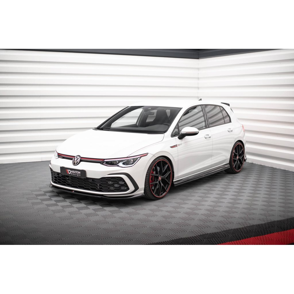 Maxton Design difuzory pod boční prahy ver.4 pro Volkswagen Golf GTI Mk8, černý lesklý plast ABS