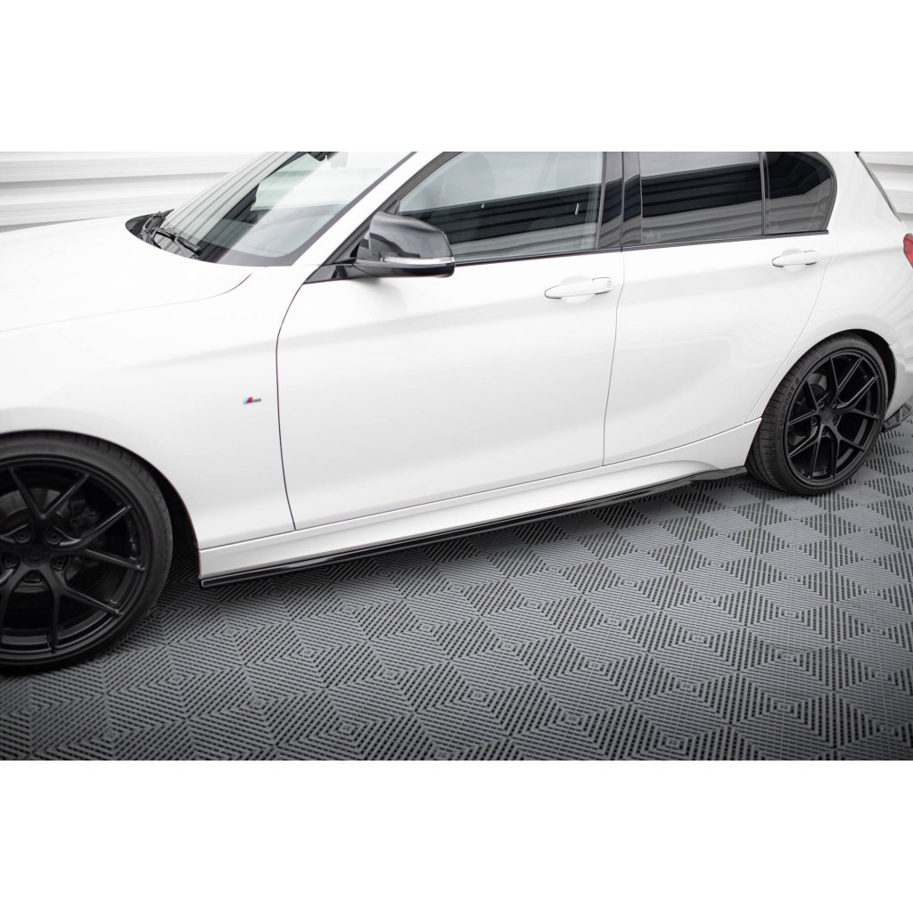 Maxton Design difuzory pod boční prahy ver.5 pro BMW řada 1 F20- F21 Facelift, černý lesklý plast ABS, MPack/M140i
