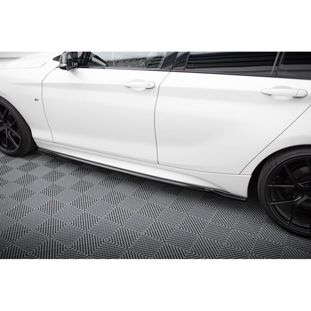 Maxton Design difuzory pod boční prahy ver.5 pro BMW řada 1 F20- F21 Facelift, černý lesklý plast ABS, MPack/M140i