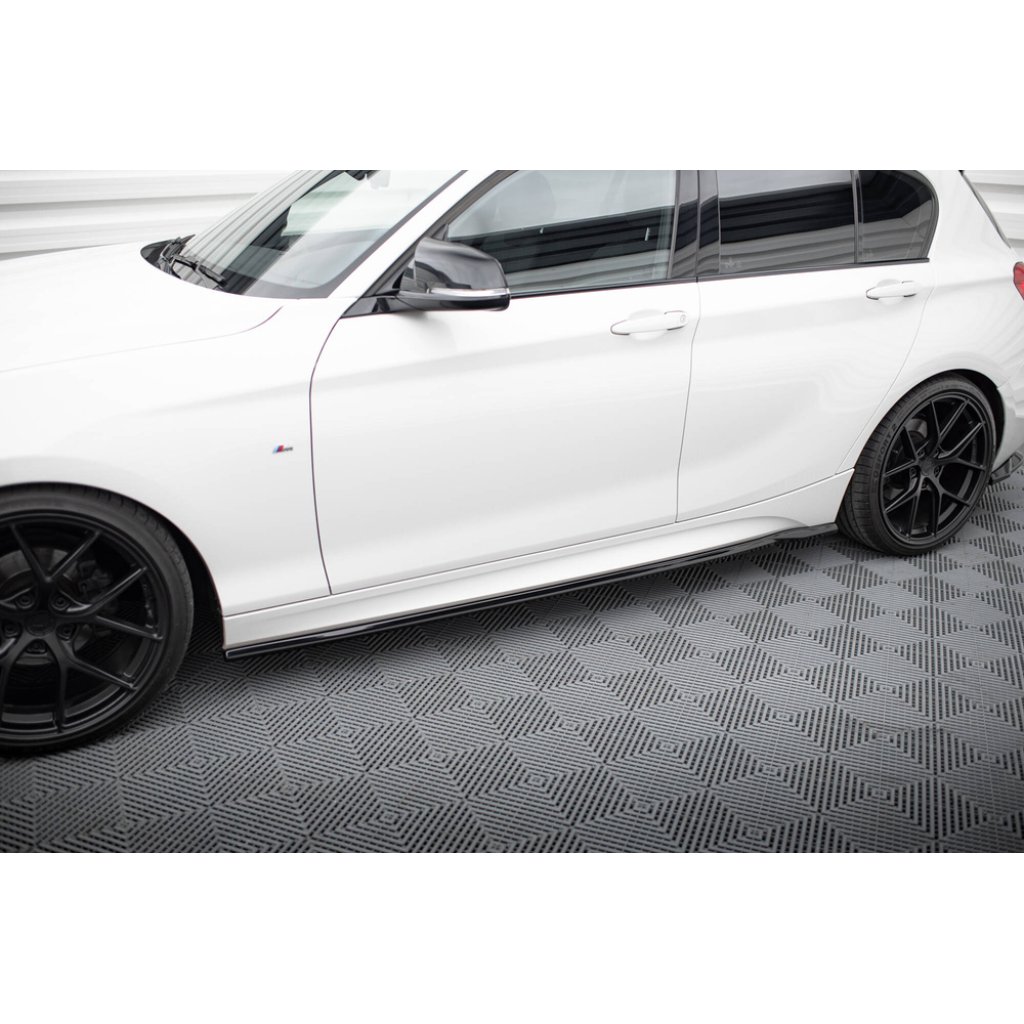 Maxton Design difuzory pod boční prahy ver.5 pro BMW řada 1 F20- F21 Facelift, černý lesklý plast ABS, MPack/M140i