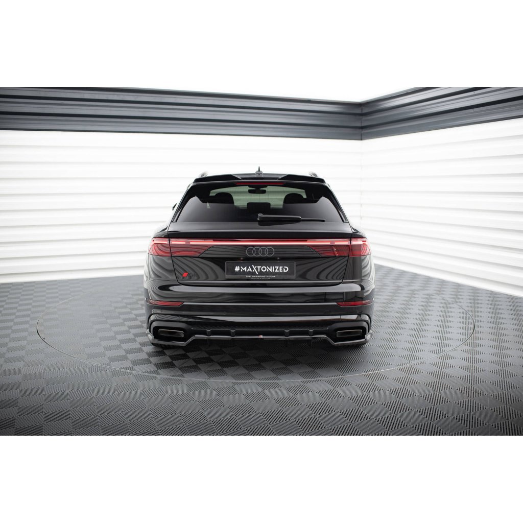 Maxton Design horní prodloužení spoileru 3d pro Audi Q8 Mk 1 FL, černý lesklý plast ABS, S-Line