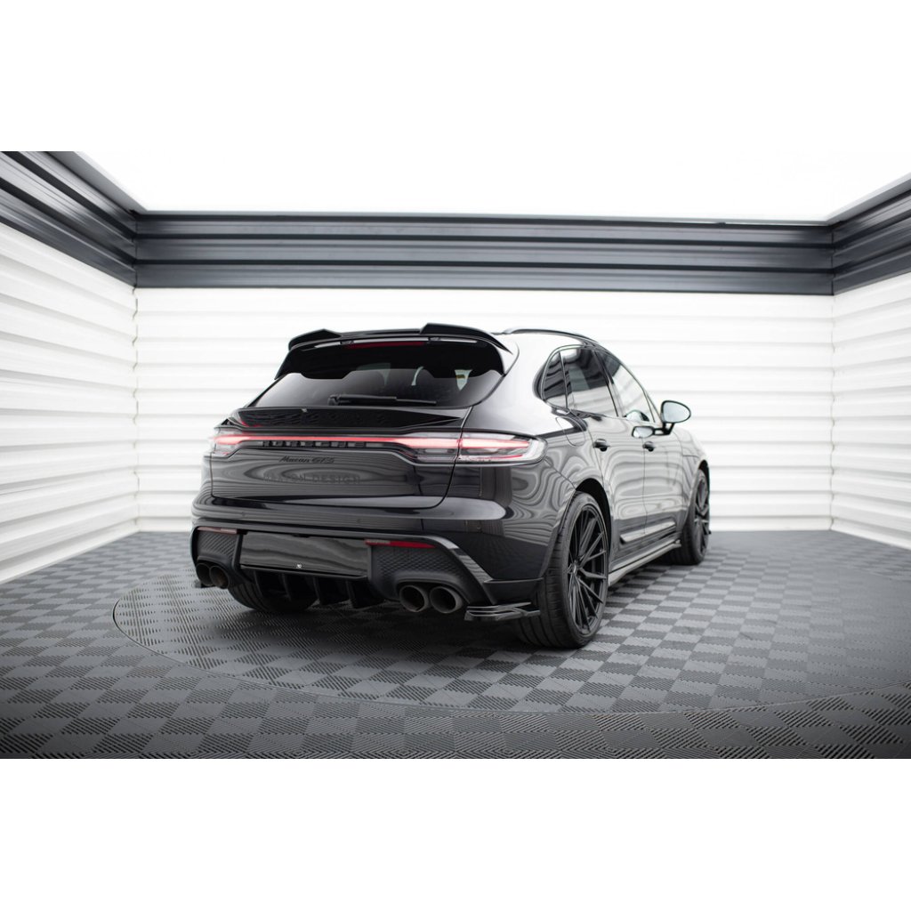 Maxton Design horní prodloužení spoileru 3d pro Porsche Macan GTS Mk1 Facelift 2, černý lesklý plast ABS