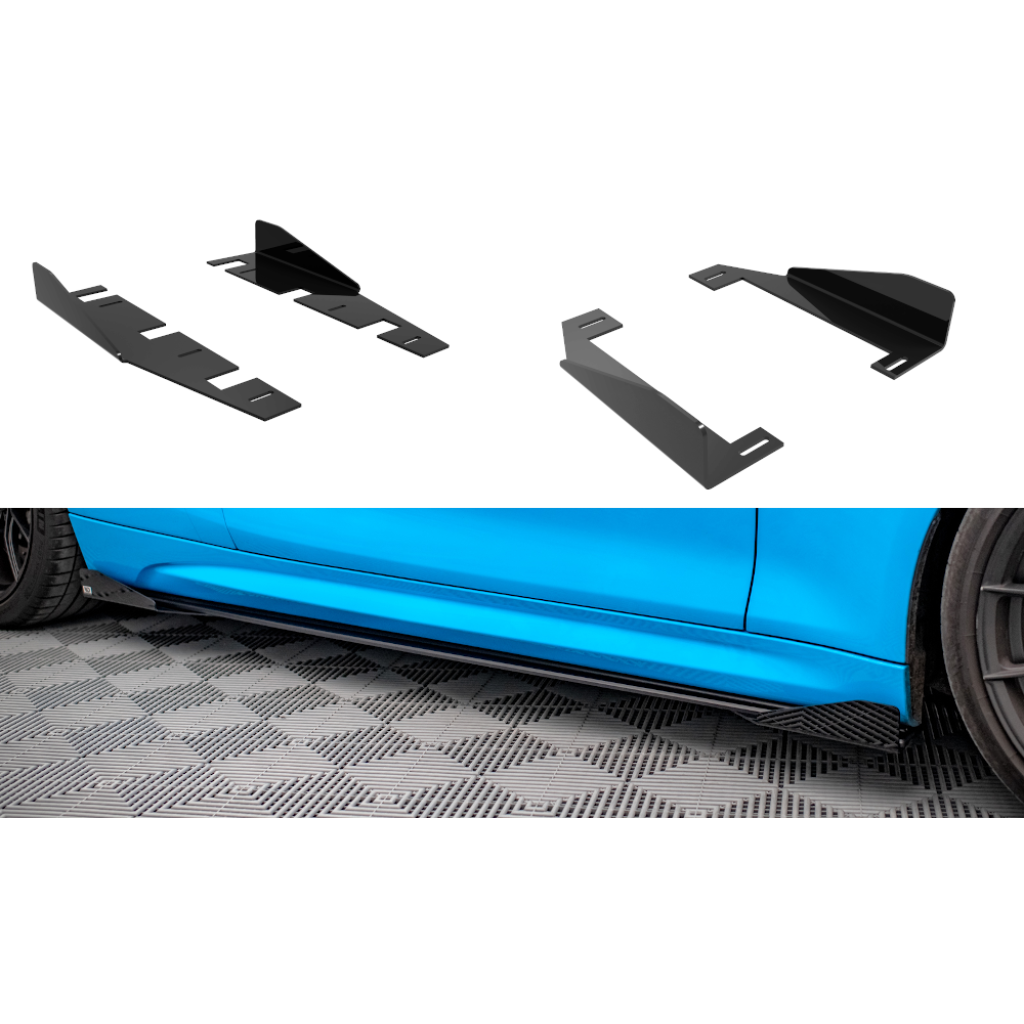 Maxton Design křidélka bočních difuzorů pro BMW M2 F87, černý lesklý plast ABS