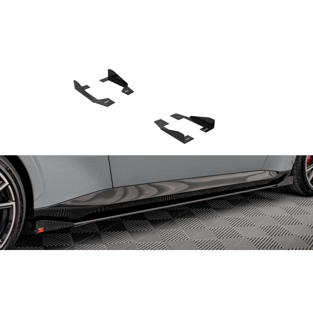 Maxton Design křidélka bočních difuzorů pro BMW řada 2 G42 M240i, G42 M-Pack, černý lesklý plast ABS