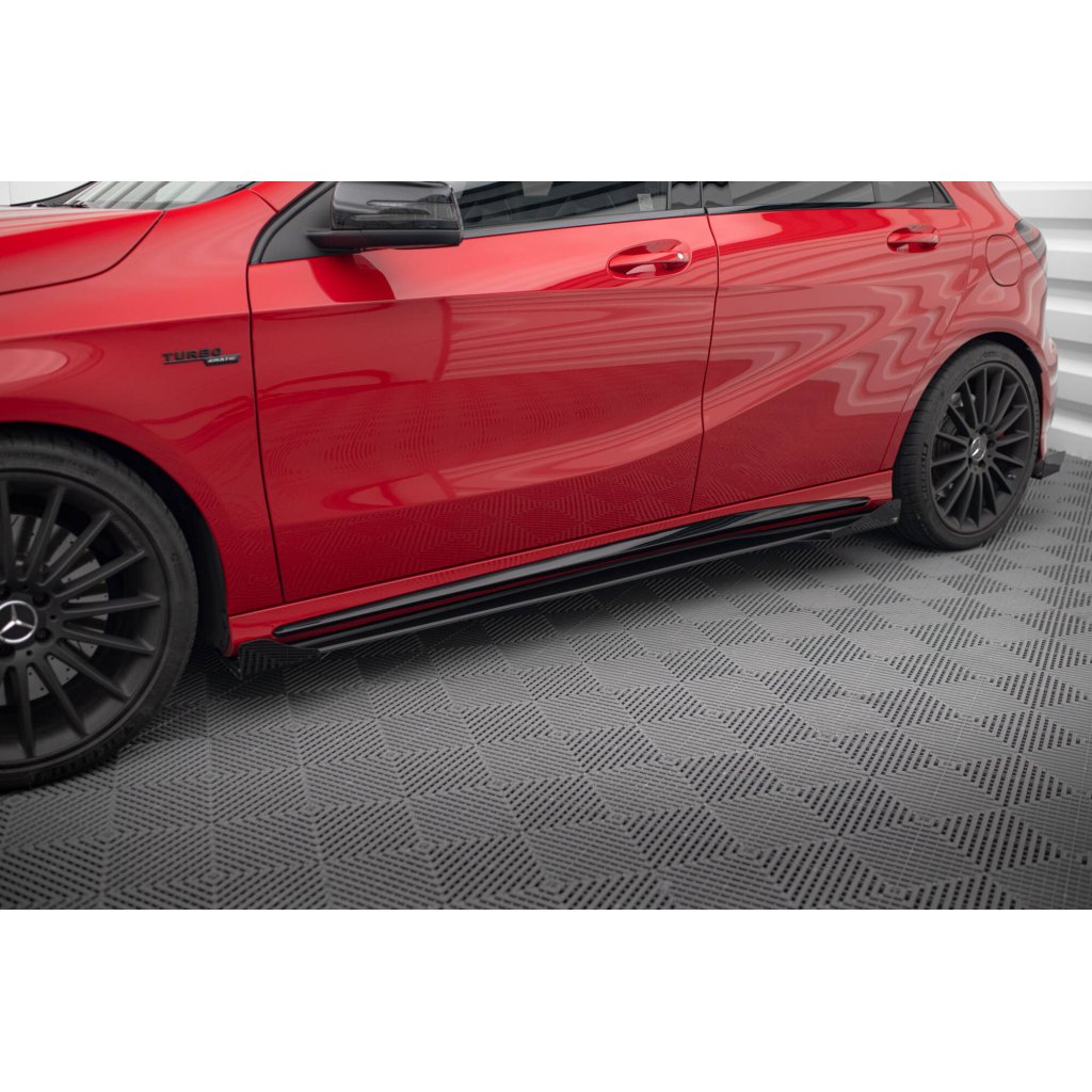 Maxton Design křidélka bočních difuzorů pro Mercedes třída A W176 Facelift A45 AMG, plast ABS bez povrchové úpravy