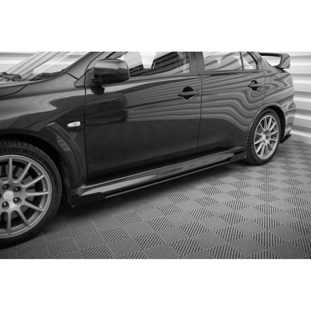 Maxton Design křidélka bočních difuzorů pro Mitsubishi Lancer Evo Mk10, plast ABS bez povrchové úpravy