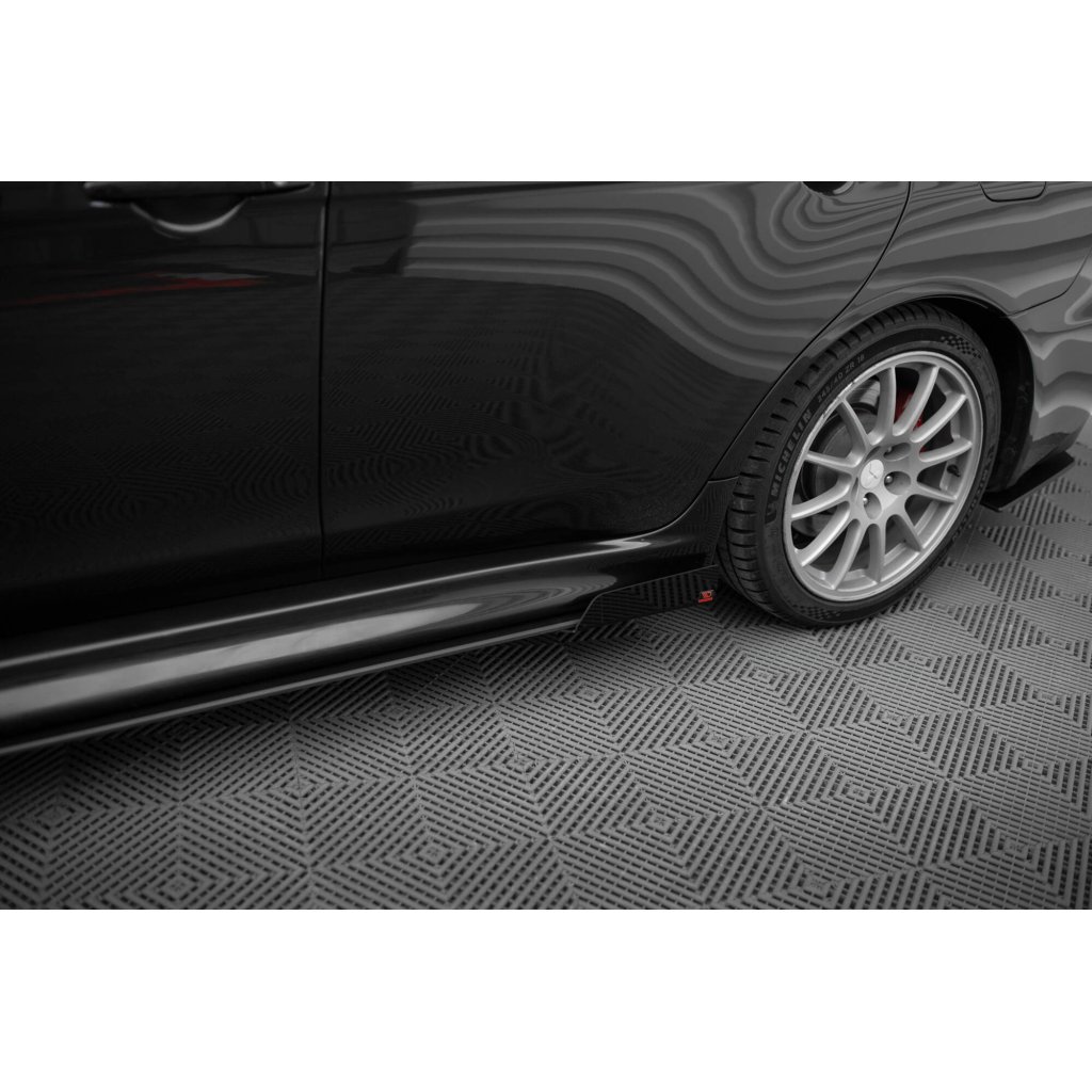 Maxton Design křidélka bočních difuzorů pro Mitsubishi Lancer Evo Mk10, plast ABS bez povrchové úpravy