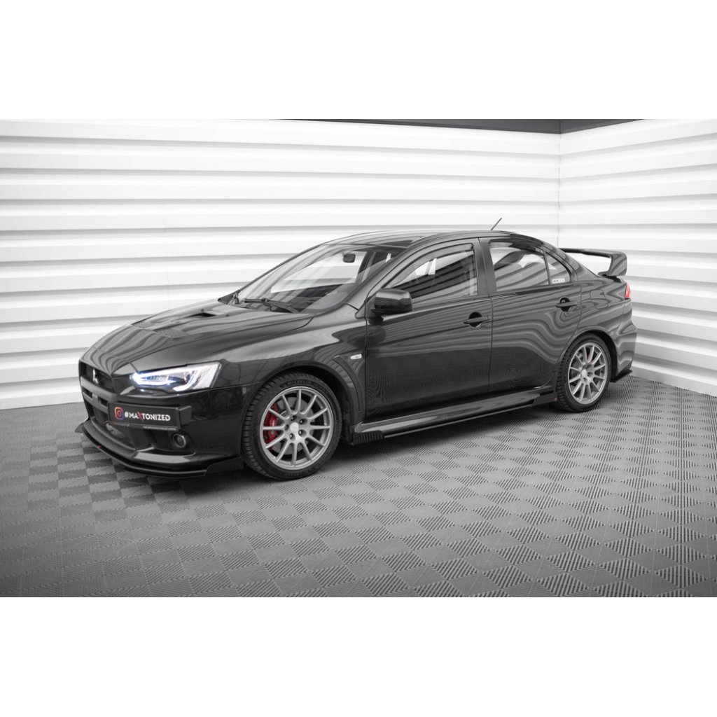 Maxton Design křidélka bočních difuzorů pro Mitsubishi Lancer Evo Mk10, plast ABS bez povrchové úpravy