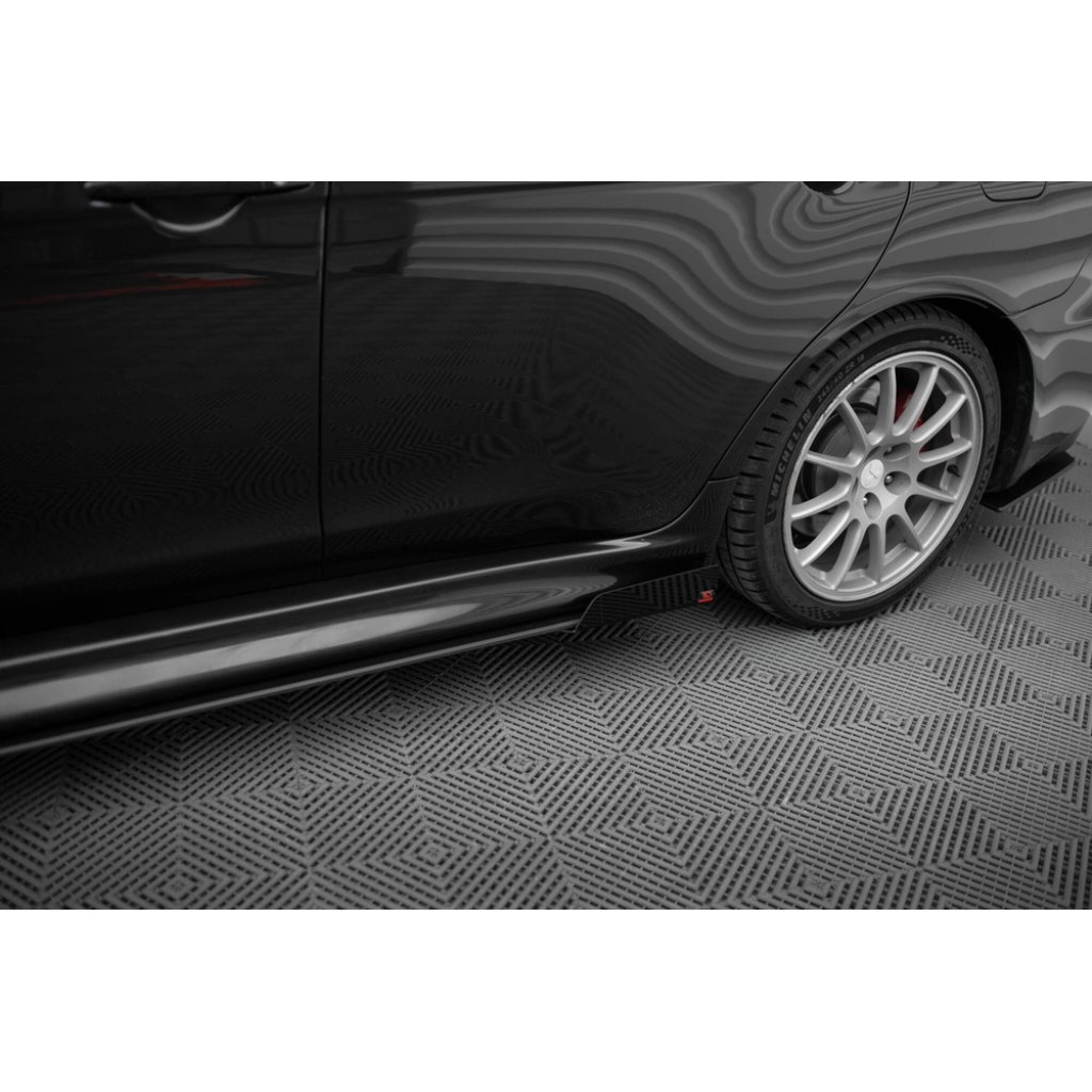 Maxton Design křidélka bočních difuzorů pro Mitsubishi Lancer Evo Mk10, plast ABS bez povrchové úpravy