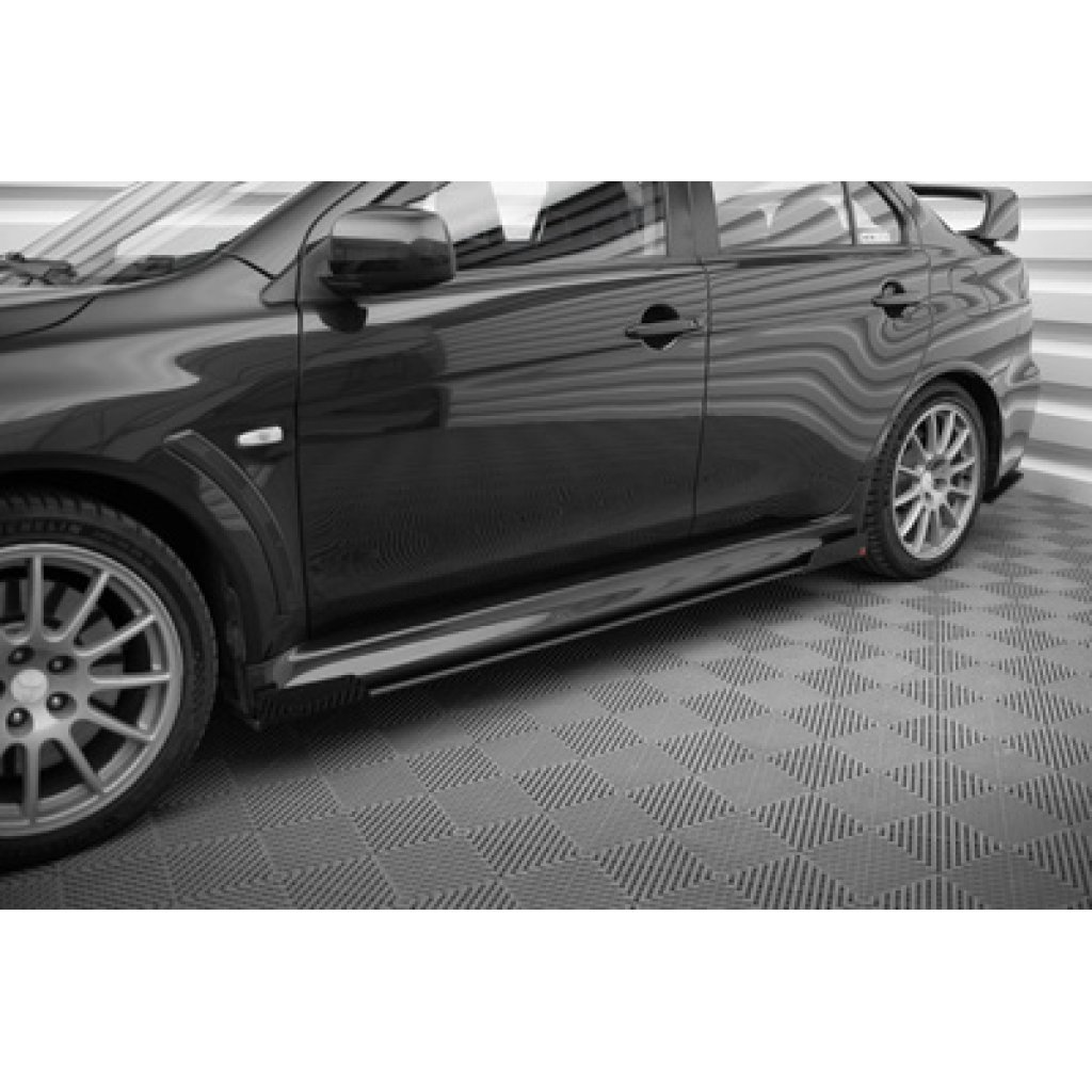 Maxton Design křidélka bočních difuzorů pro Mitsubishi Lancer Evo Mk10, plast ABS bez povrchové úpravy