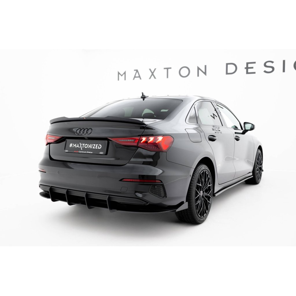 Maxton Design křidélka bočních difuzorů zad. nárazníku pro Audi A3 8Y, černý lesklý plast ABS, Sedan
