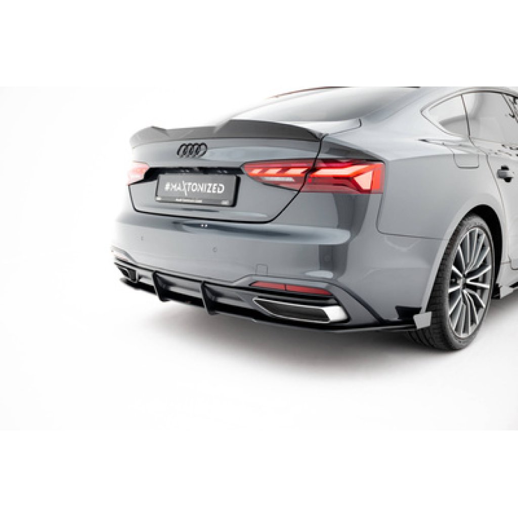 Maxton Design křidélka bočních difuzorů zad. nárazníku pro Audi A5 F5 Facelift, černý lesklý plast ABS