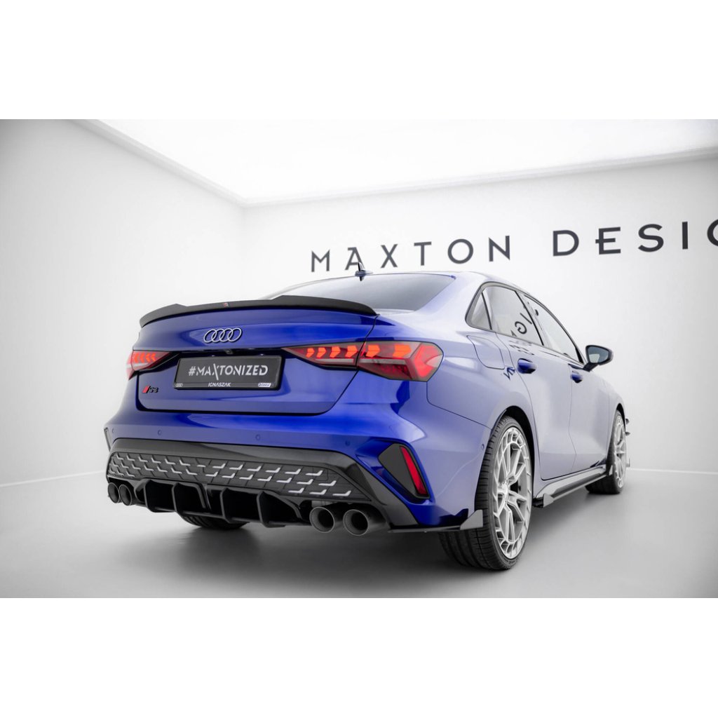 Maxton Design křidélka bočních difuzorů zad. nárazníku pro Audi S3 8Y Facelift, plast ABS bez povrchové úpravy, Sedan