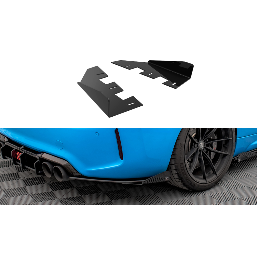 Maxton Design křidélka bočních difuzorů zad. nárazníku pro BMW M2 F87, černý lesklý plast ABS