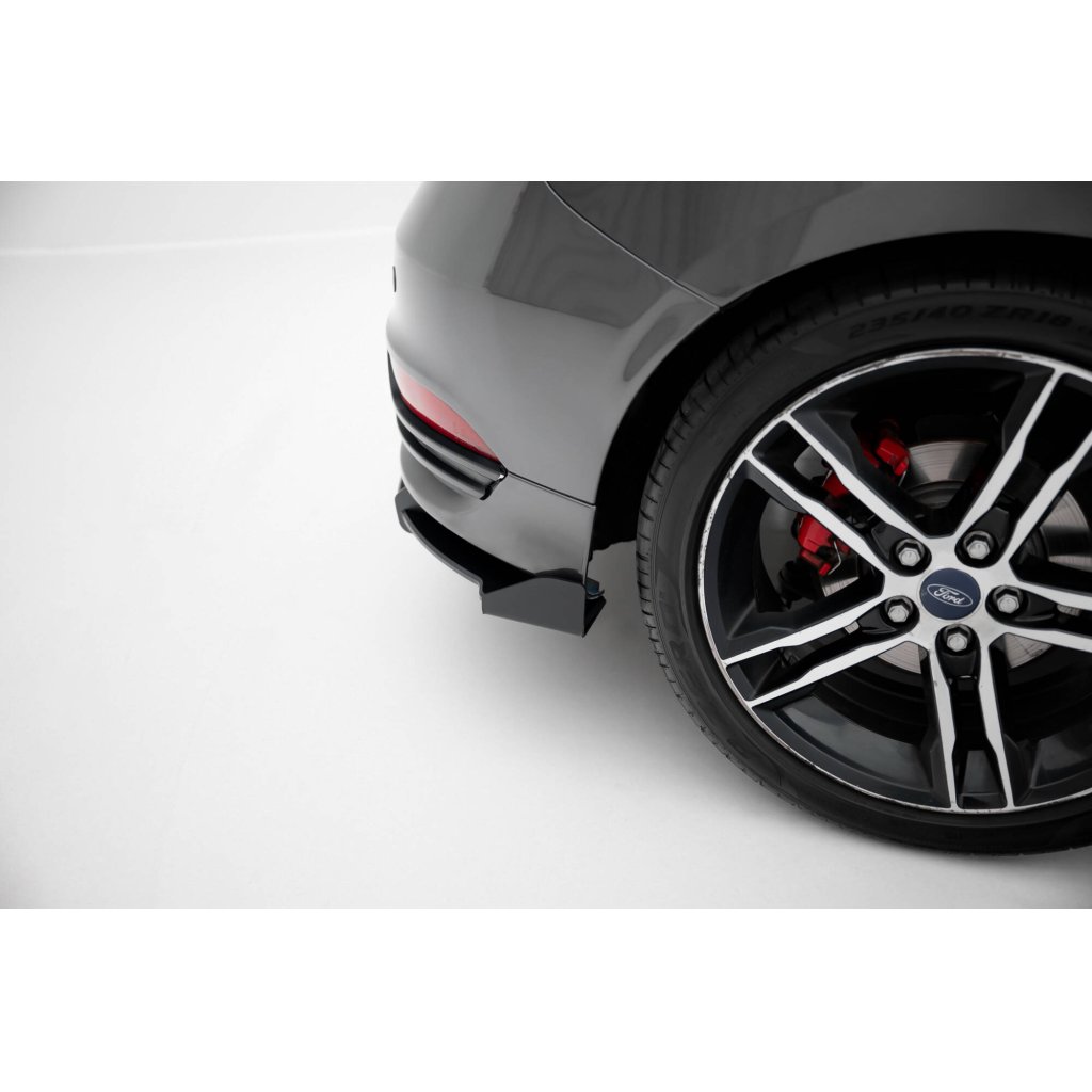 Maxton Design křidélka bočních difuzorů zad. nárazníku pro Ford Focus ST Mk3 Facelift, černý lesklý plast ABS