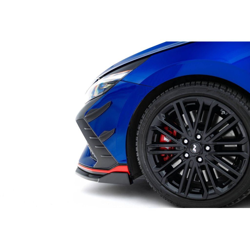 Maxton Design přítlačná křidélka předního nárazníku pro Hyundai Elantra N Mk7, plast ABS bez povrchové úpravy