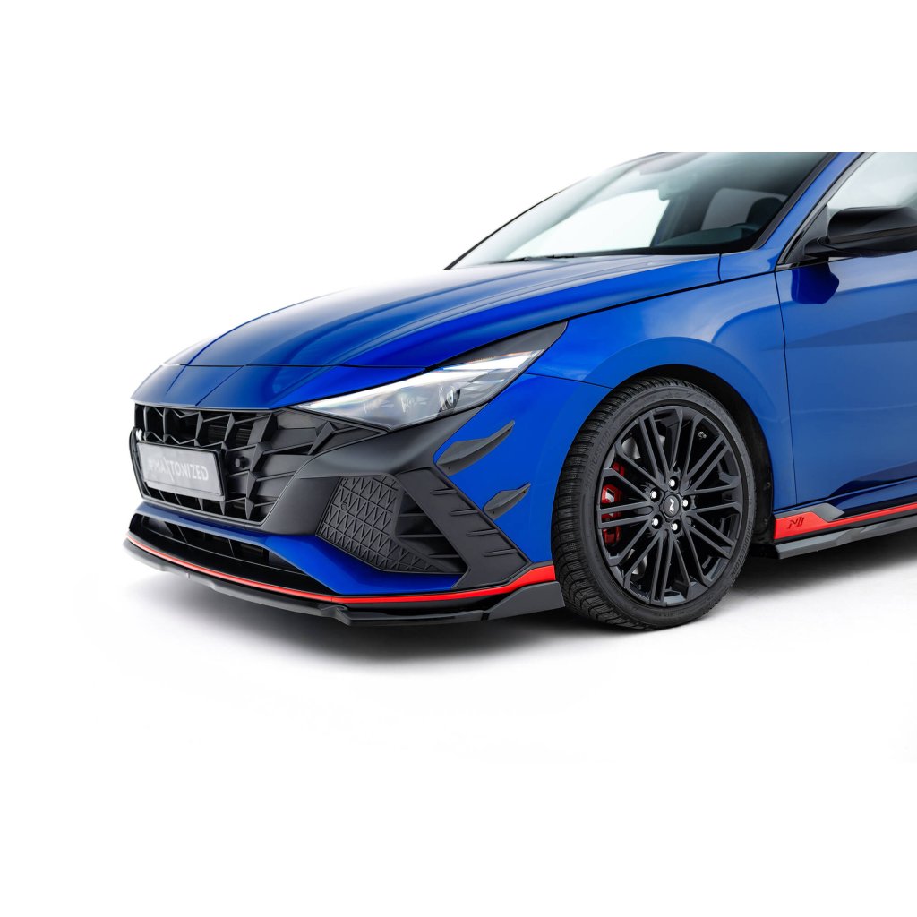 Maxton Design přítlačná křidélka předního nárazníku pro Hyundai Elantra N Mk7, plast ABS bez povrchové úpravy