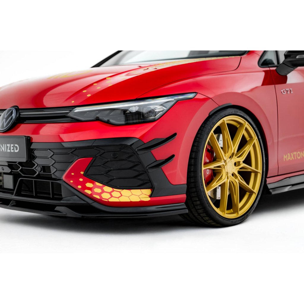 Maxton Design přítlačná křidélka předního nárazníku pro Volkswagen Golf GTI Mk8 Facelift, plast ABS bez povrchové úpravy, Clubsport