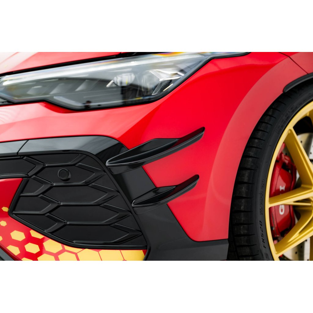 Maxton Design přítlačná křidélka předního nárazníku pro Volkswagen Golf GTI Mk8 Facelift, plast ABS bez povrchové úpravy, Clubsport
