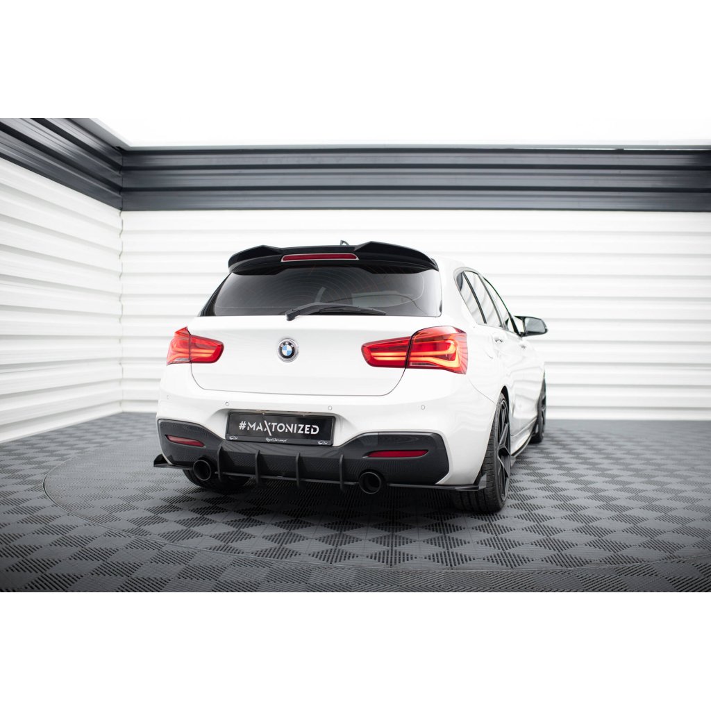 Maxton Design prodloužení spoileru 3d pro BMW řada 1 F20, černý lesklý plast ABS, Standard/M-pack/M140i