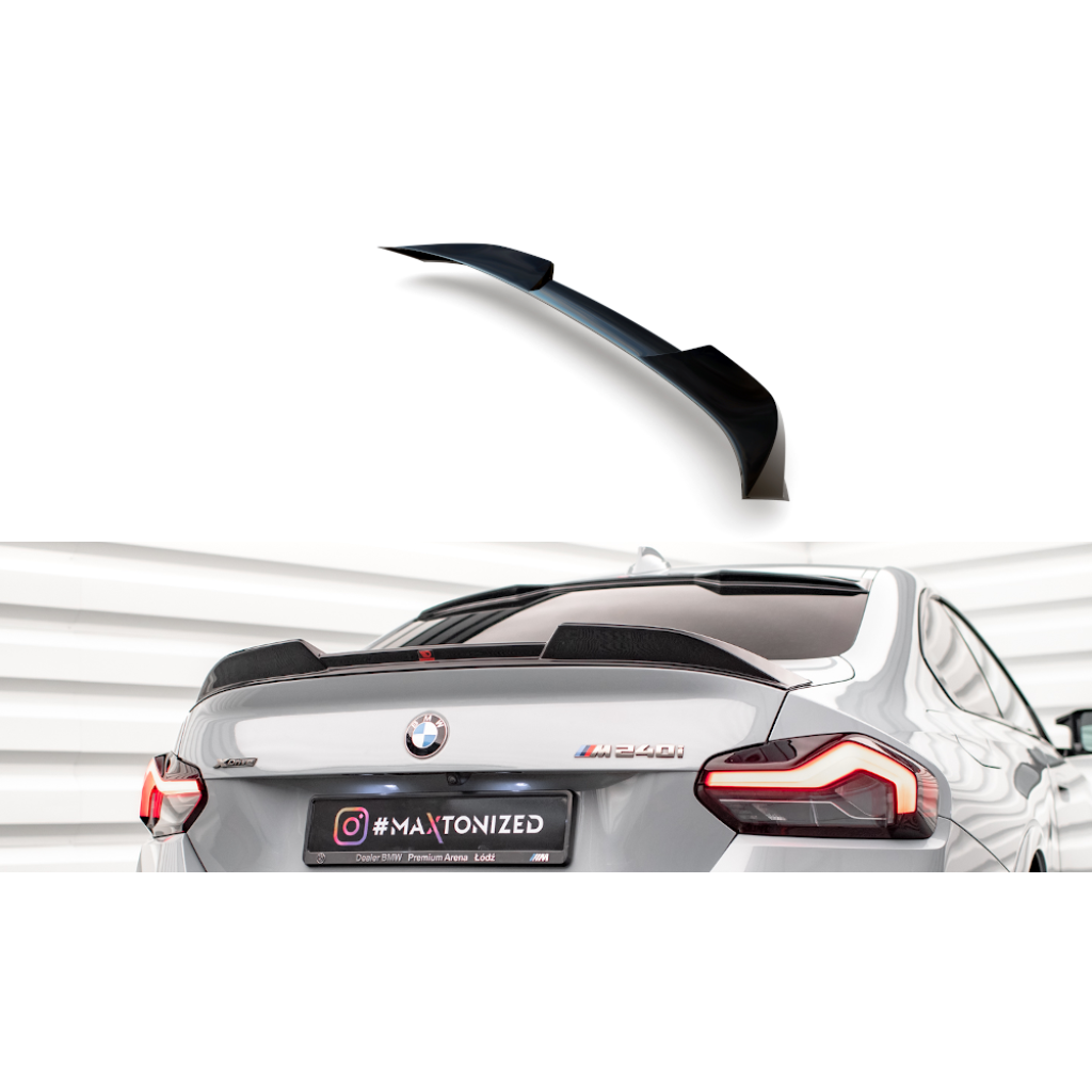 Maxton Design prodloužení spoileru 3d pro BMW řada 2 G42 M240i, G42 M-Pack, G42 Standard, černý lesklý plast ABS