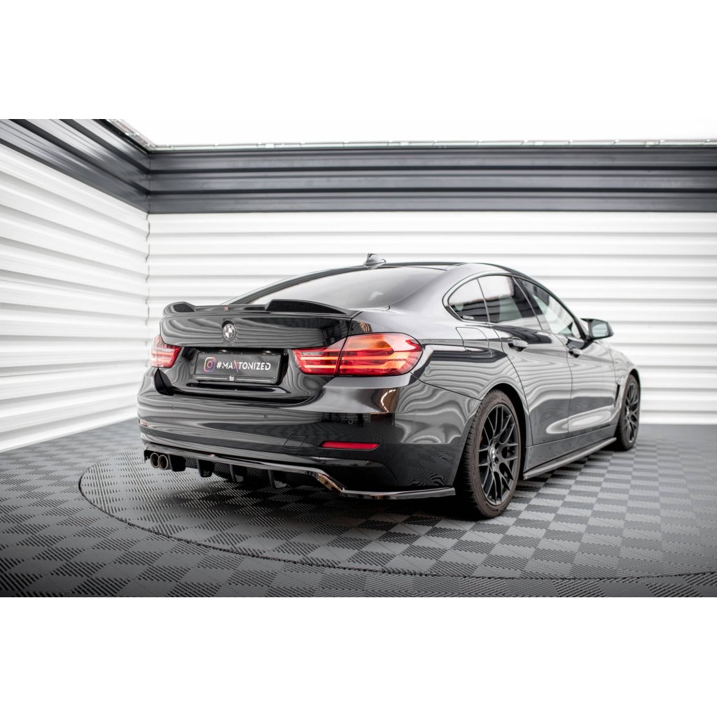 Maxton Design prodloužení spoileru 3d pro BMW řada 4 F36, černý lesklý plast ABS, vč. M-Pack
