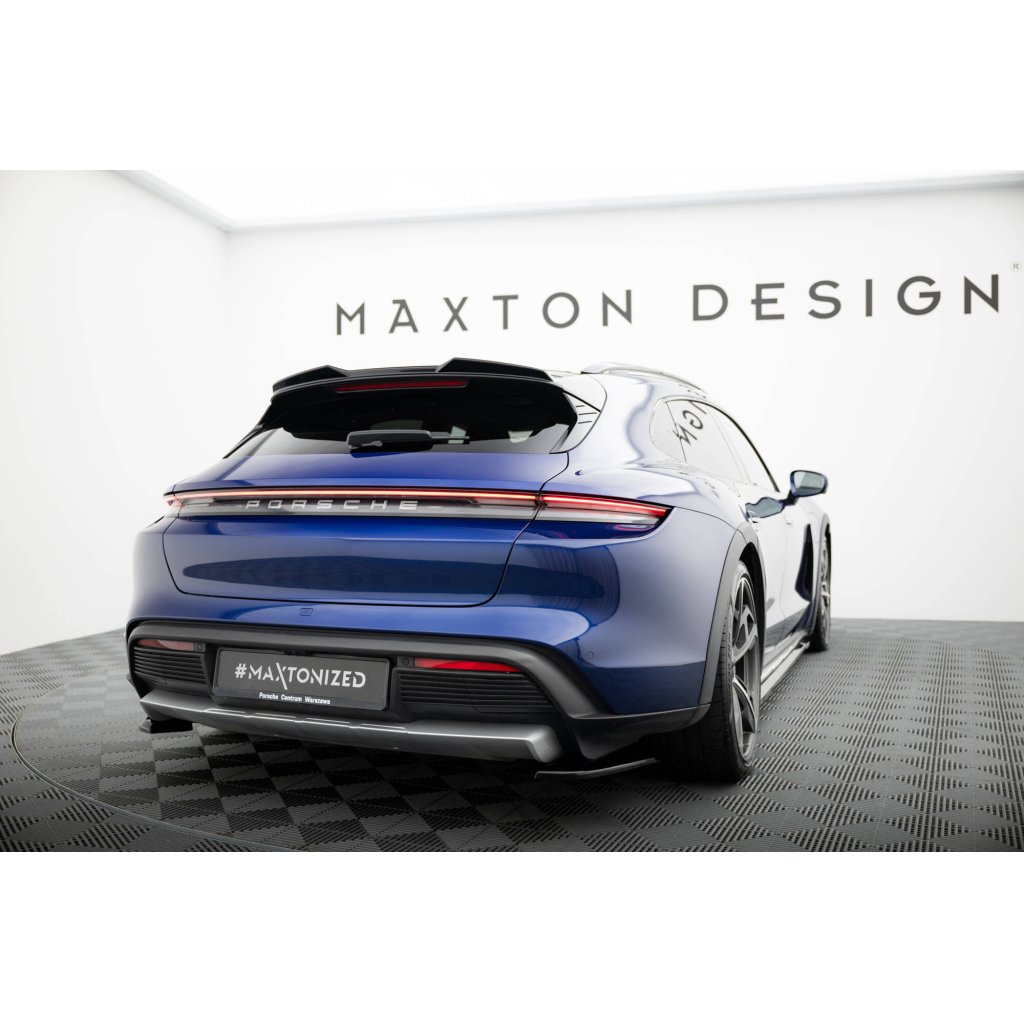 Maxton Design prodloužení spoileru 3d pro Porsche Taycan 4S, černý lesklý plast ABS, Cross Turismo