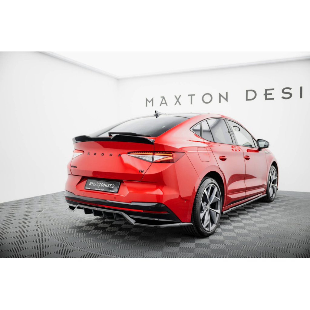 Maxton Design prodloužení spoileru 3d pro Škoda Enyaq iV RS Mk1, černý lesklý plast ABS