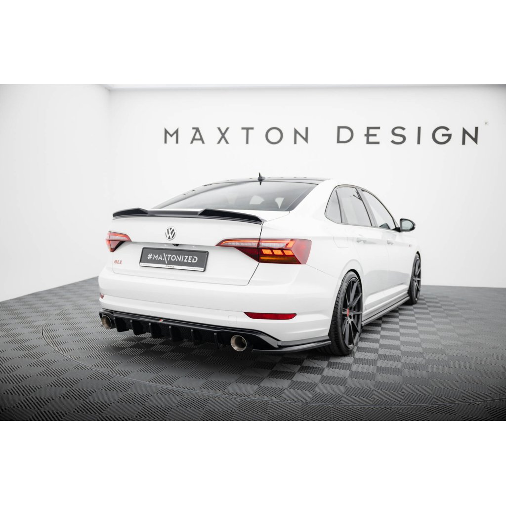 Maxton Design prodloužení spoileru 3d pro Volkswagen Jetta Mk7 GLI, černý lesklý plast ABS