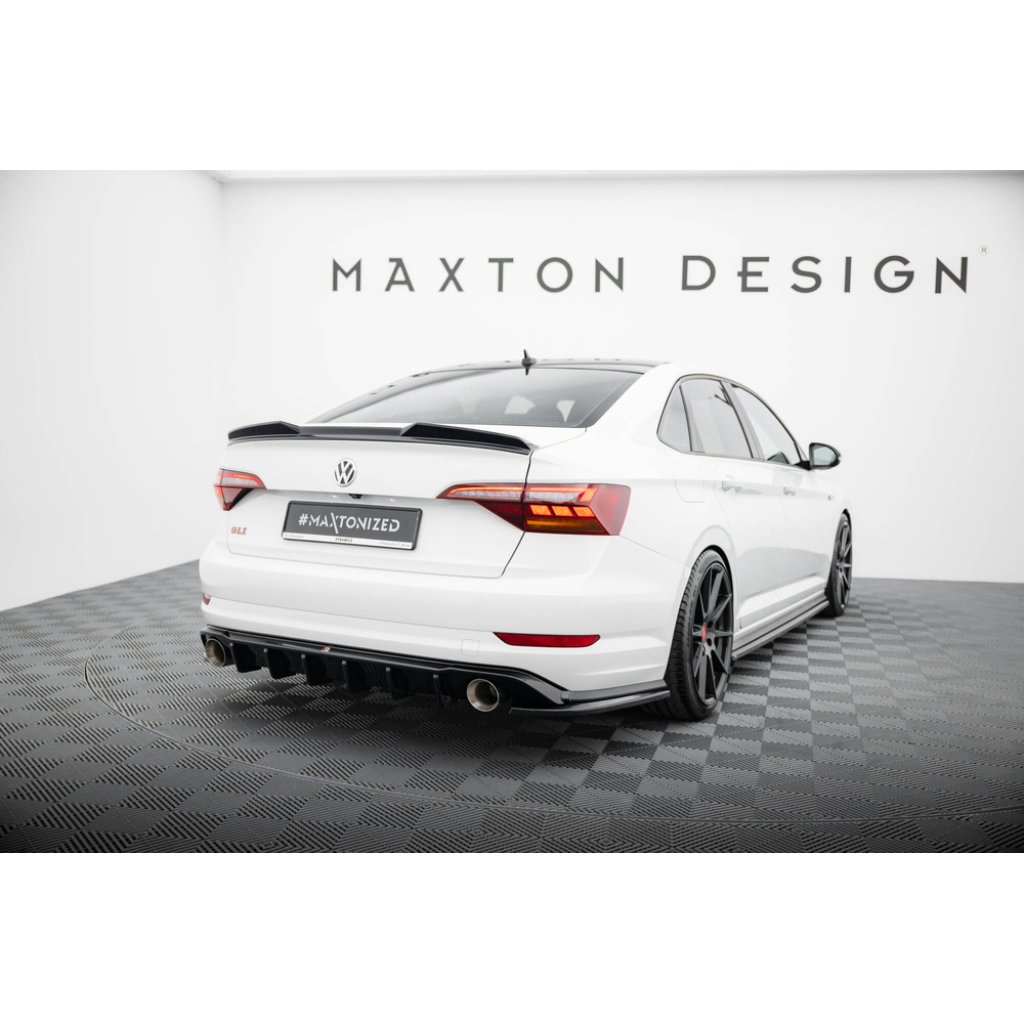 Maxton Design prodloužení spoileru 3d pro Volkswagen Jetta Mk7 GLI, černý lesklý plast ABS
