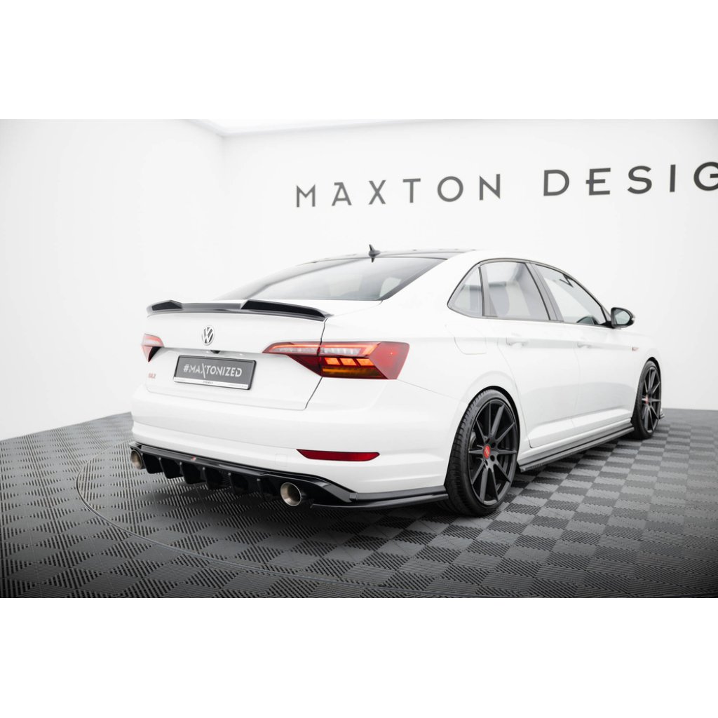 Maxton Design prodloužení spoileru 3d pro Volkswagen Jetta Mk7 GLI, černý lesklý plast ABS