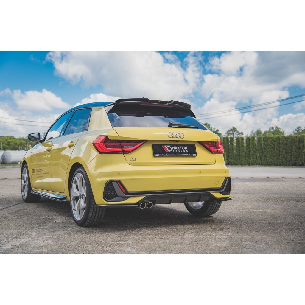 Maxton Design prodloužení spoileru pro Audi A1 GB, černý lesklý plast ABS