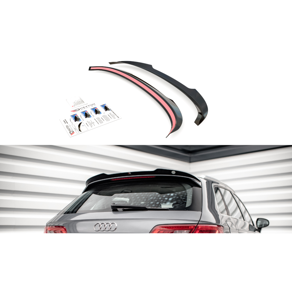 Maxton Design prodloužení spoileru pro Audi A3 8V, černý lesklý plast ABS, Sportback