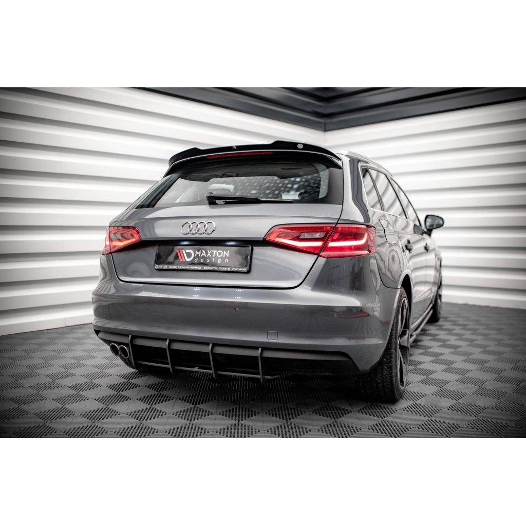 Maxton Design prodloužení spoileru pro Audi A3 8V, černý lesklý plast ABS, Sportback