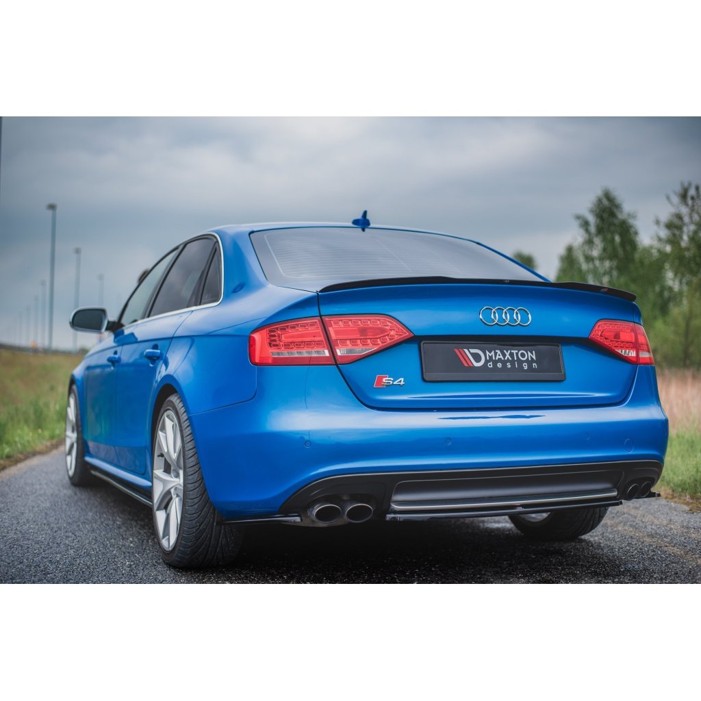 Maxton Design prodloužení spoileru pro Audi A4 B8, černý lesklý plast ABS